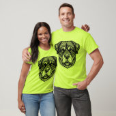 Rottweiler Dog Face - Black Line Art T-Shirt (Unisex)