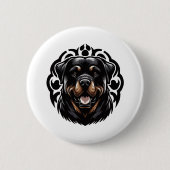 Rottweiler Dog Face Button (Vorderseite)