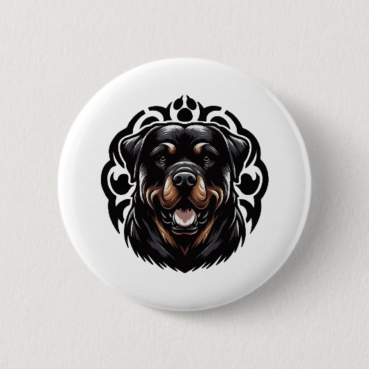 Rottweiler Dog Face Button (Vorderseite)