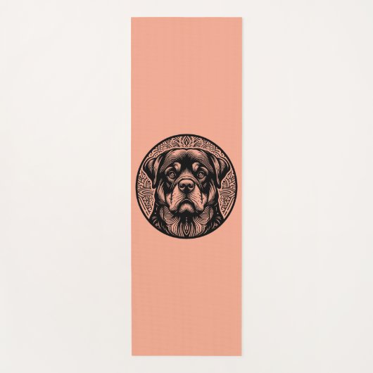 Rottweiler Dog Face Line Art Yoga Mat Yogamatte (Vorderseite)