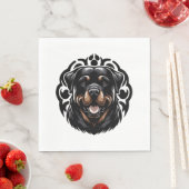 Rottweiler Dog Face Serviette (Beispiel)
