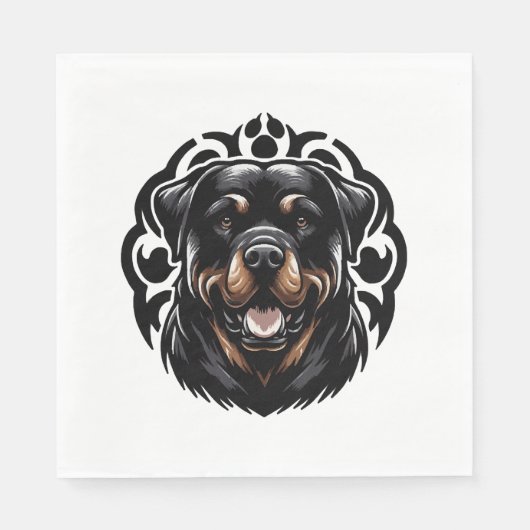 Rottweiler Dog Face Serviette (Vorderseite)