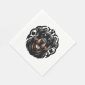Rottweiler Dog Face Serviette (Ecke)