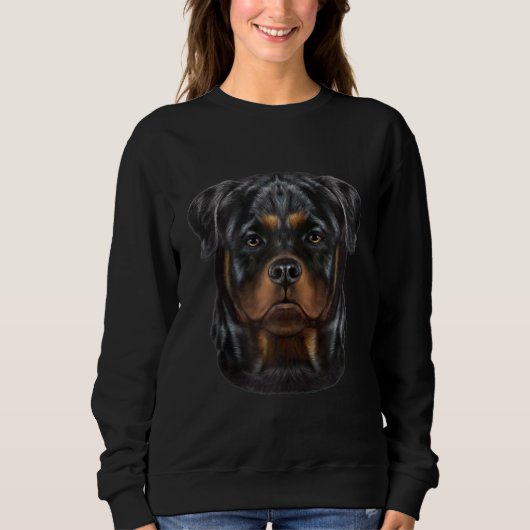 Rottweiler Dog Face Zip Hoodie (Vorderseite)
