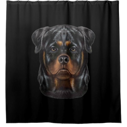 Rottweiler Dog Face Zip Hoodie Duschvorhang (Vorderseite)