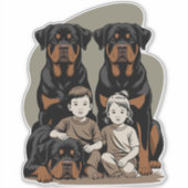 Rottweiler Dog, Family Protection Aufkleber (Vorderseite)
