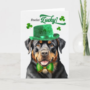 Rottweiler Dog Feelin' Lucky St Patrick's Day Feiertagskarte