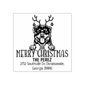 Rottweiler Dog Frohe Weihnachts-Rücksendeadresse Gummistempel (Prägung)