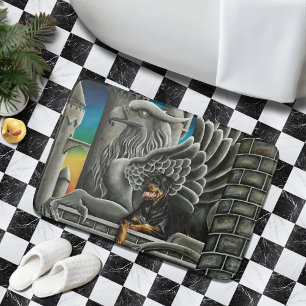 Rottweiler Dog Gargoyle Fantasy Badematte