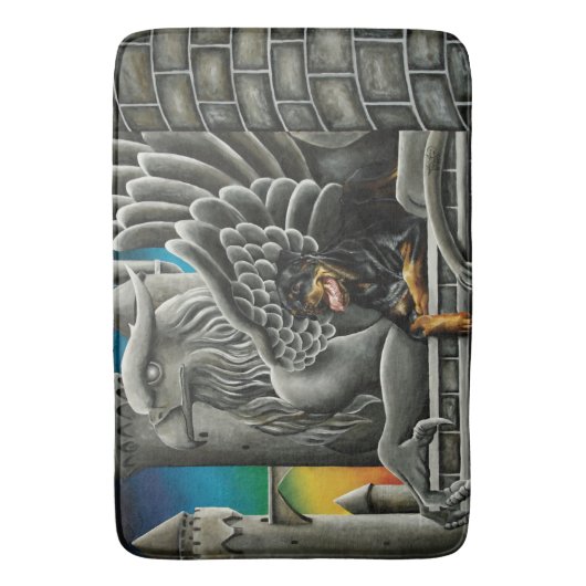Rottweiler Dog Gargoyle Fantasy Badematte (Vorderseite Vertikal)