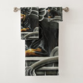 Rottweiler Dog Gargoyle Fantasy Badhandtuch Set (Insitu)