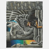 Rottweiler Dog Gargoyle Fantasy Fleecedecke (Vorderseite)