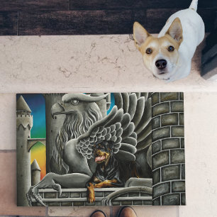 Rottweiler Dog Gargoyle Fantasy Fußmatte