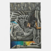 Rottweiler Dog Gargoyle Fantasy Geschirrtuch (Vertikal)