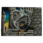 Rottweiler Dog Gargoyle Fantasy Große Geschenktüte (Rückseite)