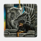 Rottweiler Dog Gargoyle Fantasy Keramikornament (Vorderseite)