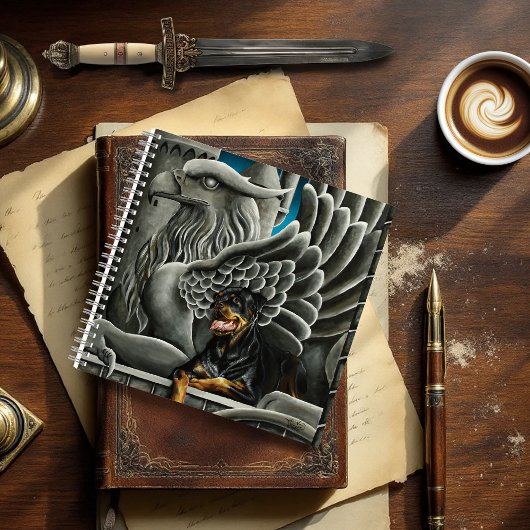 Rottweiler Dog Gargoyle Fantasy Notizblock