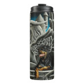 Rottweiler Dog Gargoyle Fantasy Thermosbecher (Vorderseite)