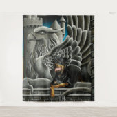 Rottweiler Dog Gargoyle Fantasy Wandteppich (Vorderseite)