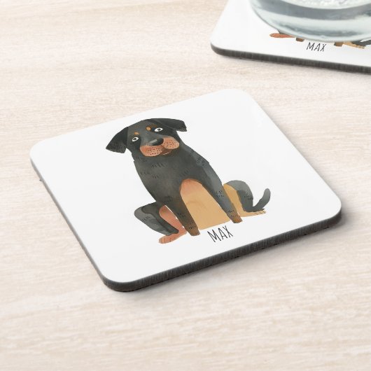 Rottweiler Dog Getränkeuntersetzer (Linke Seite)