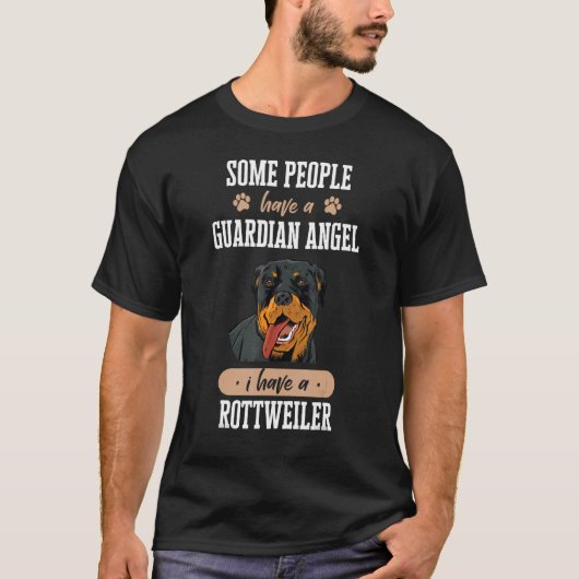 Rottweiler Dog Guardian Angel T-Shirt (Vorderseite)