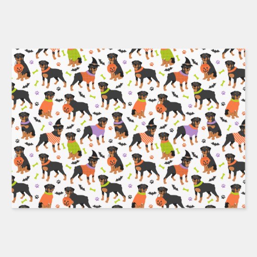 Rottweiler Dog Halloween Geschenkpapier Set (Vorderseite 2)