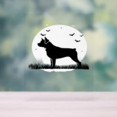 Rottweiler Dog - Halloween Moon Silhouette Oversiz Acrylschild (Neutral)