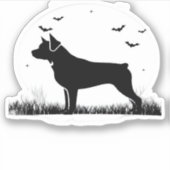 Rottweiler Dog � Halloween Moon Silhouette Oversiz Aufkleber (Vorderseite)