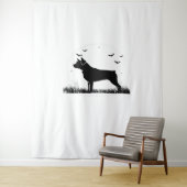 Rottweiler Dog - Halloween Moon Silhouette Oversiz Wandteppich (Beispiel)