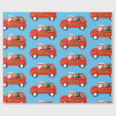 Rottweiler Dog in Christmas Delivery Truck Geschenkpapier (Flach)