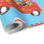 Rottweiler Dog in Christmas Delivery Truck Geschenkpapier (Rolleneckpunkt)