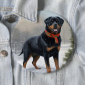 Rottweiler Dog in Schnee Weihnachten Button (Beispiel)