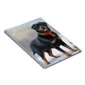 Rottweiler Dog in Schnee Weihnachten Notizblock (Rechte Seite)
