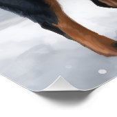 Rottweiler Dog in Schnee Weihnachten Poster (Ecke)