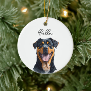 Rottweiler Dog Individuelle Name Keramik Ornament