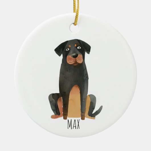 Rottweiler Dog Keramik Ornament (Vorne)