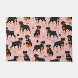 Rottweiler Dog Knochen und Paws Doormat Fußmatte
