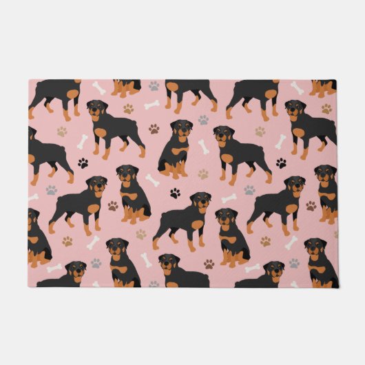 Rottweiler Dog Knochen und Paws Doormat Fußmatte (Vorderseite)