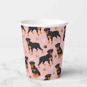 Rottweiler Dog Knochen und Paws Paper Cups Pappbecher (Rückseite)