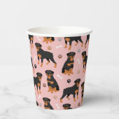 Rottweiler Dog Knochen und Paws Paper Cups Pappbecher (Links)