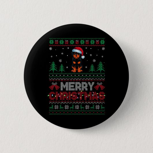 Rottweiler Dog Lovers Weihnachtsmannmütze Weihnach Button (Vorderseite)