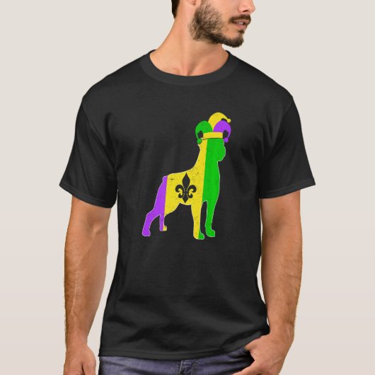 Rottweiler Dog Mardi Gras Carnivals Funny Puppy Je T-Shirt (Vorderseite)
