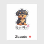 Rottweiler Dog Mom, Custom-Cut Vinyl Sticker (Blatt)
