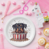 Rottweiler Dog Movie Popcorn Ecket Pappteller (Party)