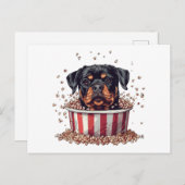 Rottweiler Dog Movie Popcorn Ecket Postkarte (Vorne/Hinten)