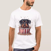 Rottweiler Dog Movie Popcorn Ecket T-Shirt (Vorderseite)