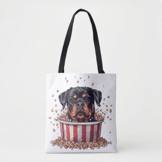 Rottweiler Dog Movie Popcorn Ecket Tasche (Vorderseite)