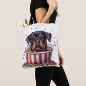 Rottweiler Dog Movie Popcorn Ecket Tasche (Von Nahem)