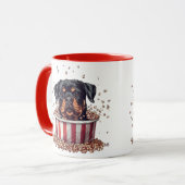 Rottweiler Dog Movie Popcorn Ecket Tasse (Vorderseite Links)