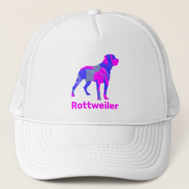 Rottweiler Dog Niedlich Pink & Blue Silhouette Truckerkappe